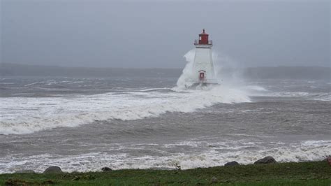 Post-tropical cyclone Lee makes landfall in Nova Scotia, Canada with winds of 70 miles per hour